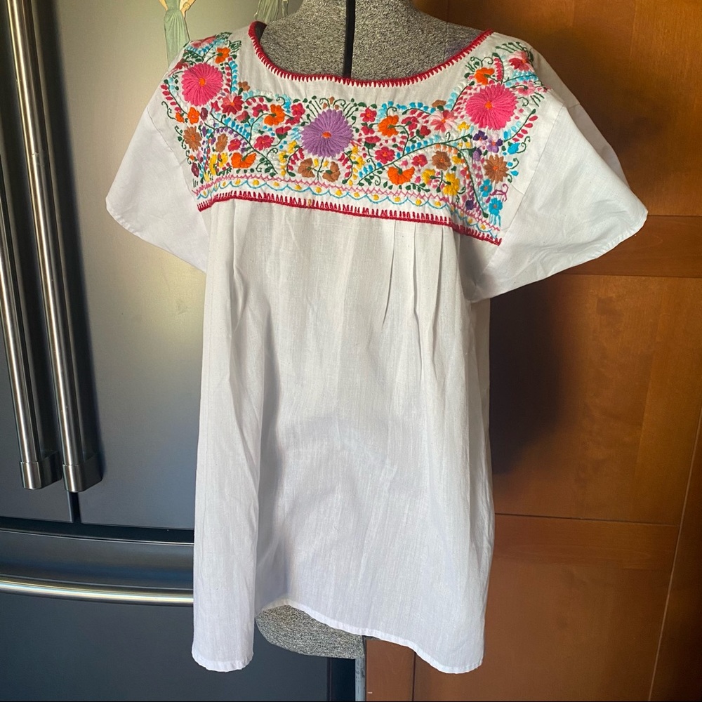 Vintage embroidered cotton top